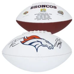 Russell Wilson & Jerry Jeudy Denver Broncos Dual-Signed White Panel Football