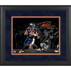 Russell Wilson Denver Broncos Facsimile Signature Framed 11" X 14" Spotlight Photograph
