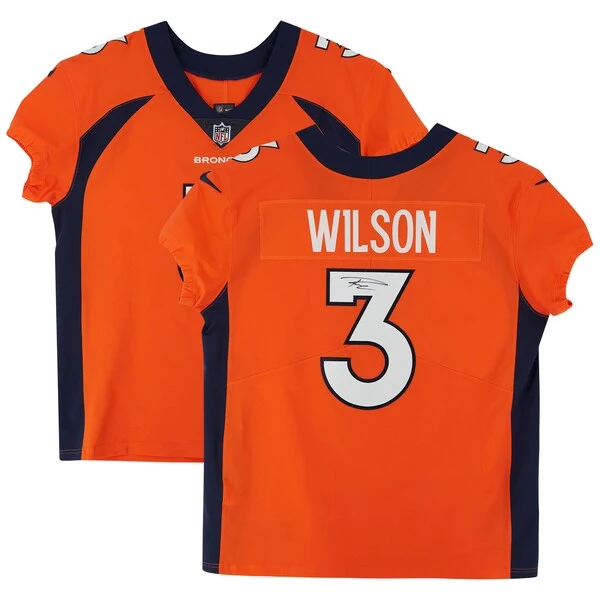 Russell Wilson Orange Denver Broncos Autographed Nike Elite Jersey 3 Russell Wilson Orange Denver Broncos Autographed Nike Elite Jersey