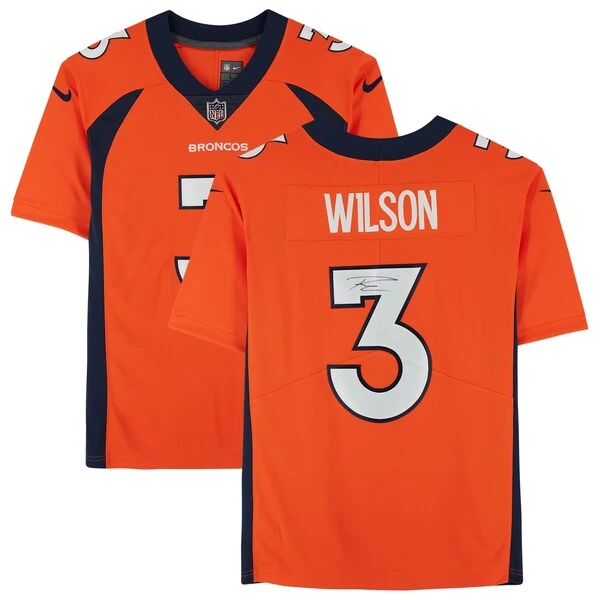 Russell Wilson Orange Denver Broncos Autographed Nike Limited Jersey 3 Russell Wilson Orange Denver Broncos Autographed Nike Limited Jersey