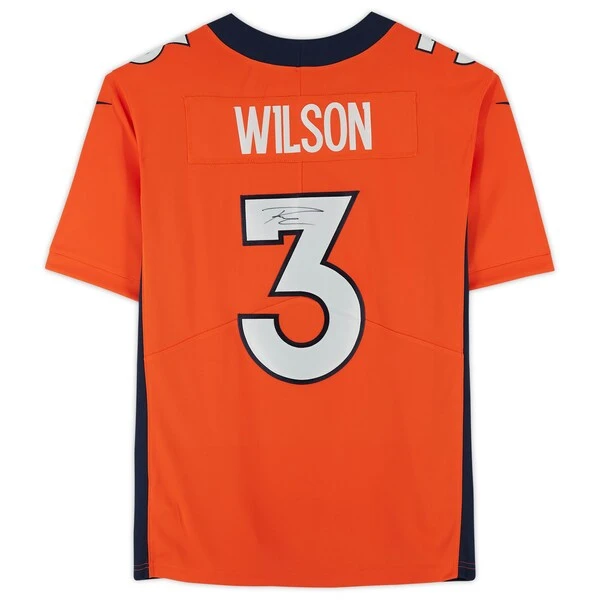Russell Wilson Orange Denver Broncos Autographed Nike Limited Jersey 4 Russell Wilson Orange Denver Broncos Autographed Nike Limited Jersey - Image 2