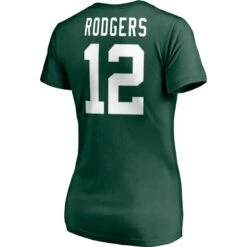 Women's Fanatics Branded Aaron Rodgers Green Green Bay Packers Player Icon Name & Number V-Neck T-Shirt -Riddel Shop womens fanatics branded aaron rodgers green green bay packers player icon name and number v neck t shirt pi4180000 altimages ff 4180543 076a634db03ca6afa559alt3 full