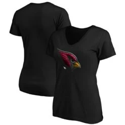 Women's Fanatics Branded Black Arizona Cardinals Midnight Mascot Logo V-Neck T-Shirt
