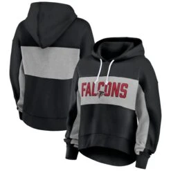 Women's Fanatics Branded Black Atlanta Falcons Filled Stat Sheet Lighweight Modest Crop Hoodie
