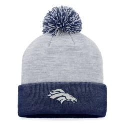 Women's Fanatics Branded Gray Denver Broncos Cuffed Knit Hat With Pom