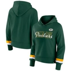 Women's Fanatics Branded Green Green Bay Packers Over Under Pullover Hoodie