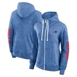 Women's Fanatics Branded Heather Royal Buffalo Bills Opening Coin Flip Lightweight Full-Zip Hoodie
