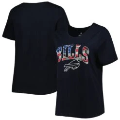 Women's Fanatics Branded Navy Buffalo Bills Plus Size Banner Wave T-Shirt