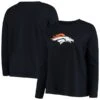 Women's Fanatics Branded Navy Denver Broncos Plus Size Primary Logo Long Sleeve T-Shirt