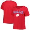 Women's Fanatics Branded Red Buffalo Bills Plus Size Arch Over Logo T-Shirt
