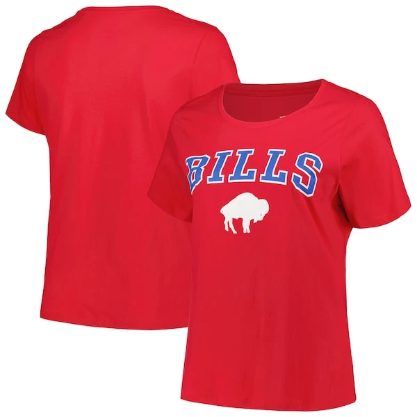 Women's Fanatics Branded Red Buffalo Bills Plus Size Arch Over Logo T-Shirt 3 Women's Fanatics Branded Red Buffalo Bills Plus Size Arch Over Logo T-Shirt