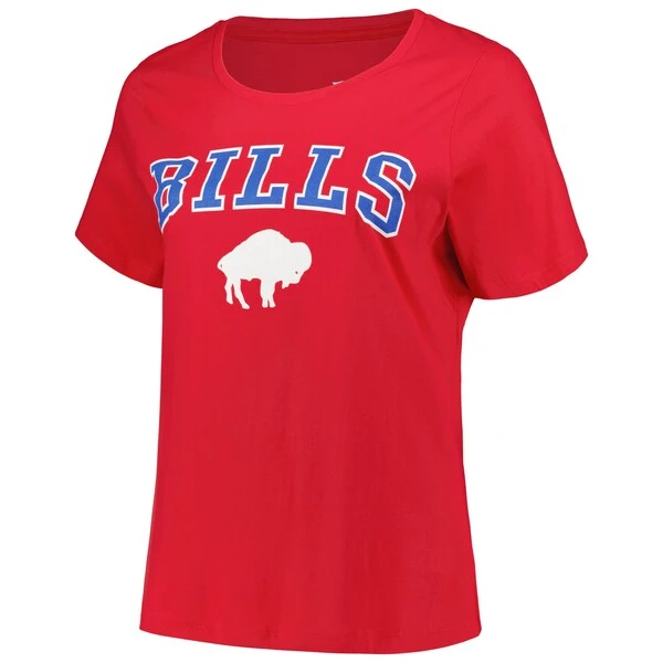 Women's Fanatics Branded Red Buffalo Bills Plus Size Arch Over Logo T-Shirt 4 Women's Fanatics Branded Red Buffalo Bills Plus Size Arch Over Logo T-Shirt - Image 2