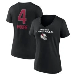 Women's Fanatics Branded Rondale Moore Black Arizona Cardinals Team Wordmark Player Name & Number V-Neck T-Shirt